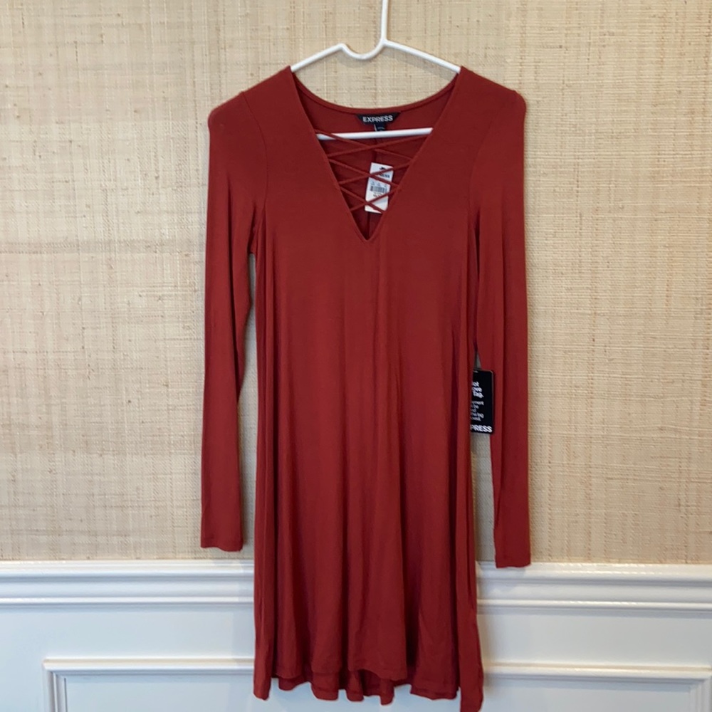 Express rust dress, brand new/ tags on, XS